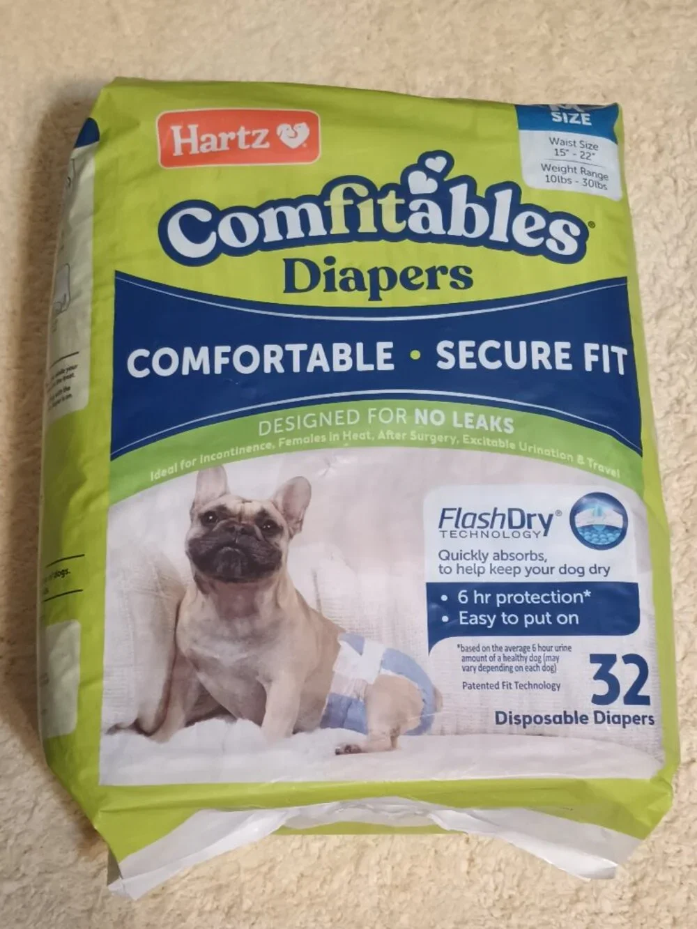 NWT Hartz Comfitables Male & Female Dog Diapers, Medium 15